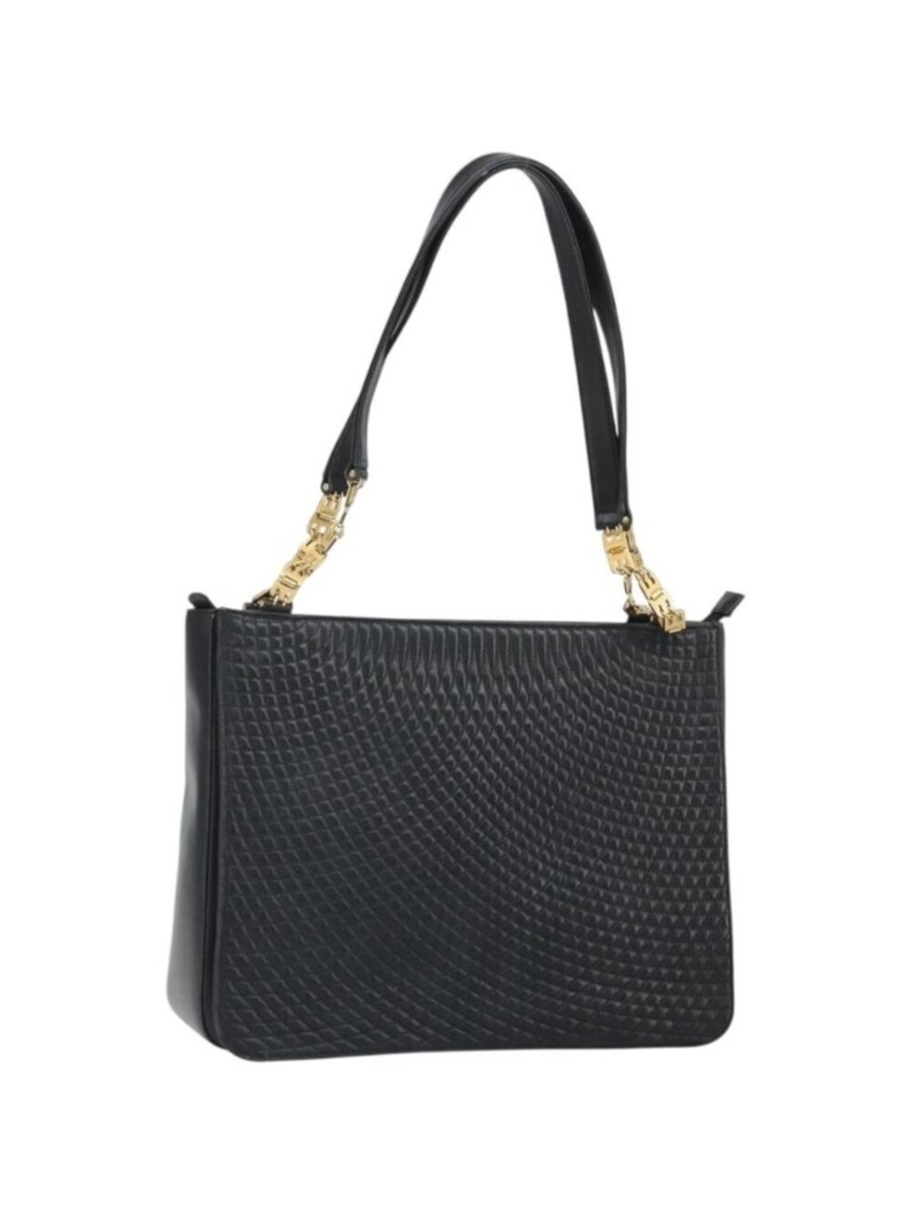 BALLY Tote Bag Leather Black Gold